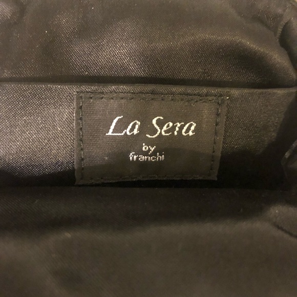 Small black satin clutch with ball clasp - Picture 5 of 5